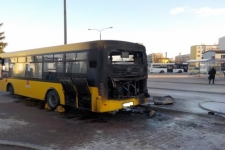 Pożar autobusu komunikacji miejskiej