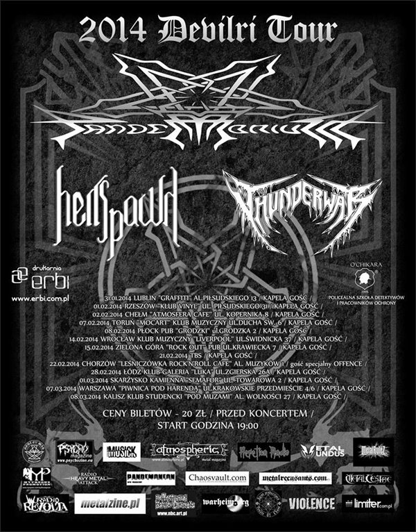 Pandemonium Devilri Tour 2014 – koncert – Pandemonium + Hellspawn + Thunderwar + Doomsayer – klub Semafor – 01.03.2014 r.