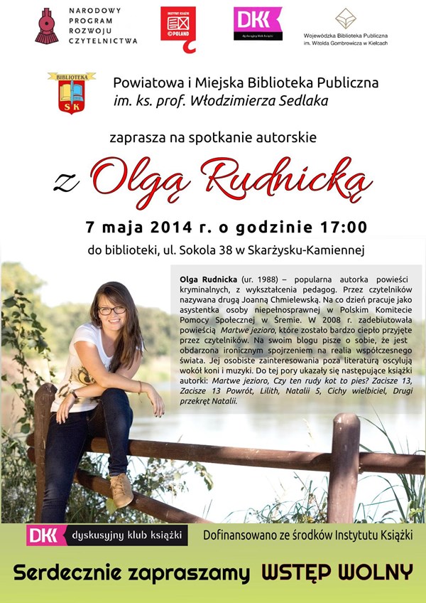 Spotkanie z pisarką Olgą Rudnicką – „drugą Joanną Chmielewską”