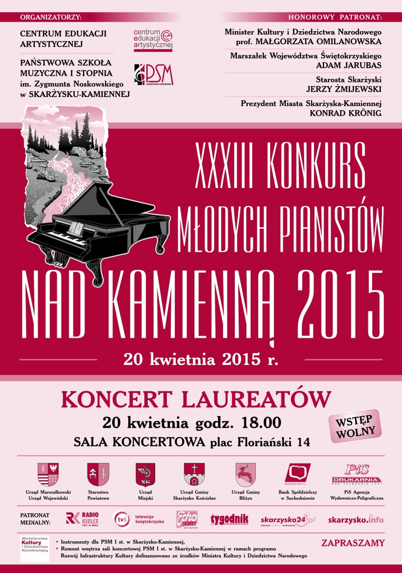 XXXIII Konkurs Młodych Pianistów „Nad Kamienną 2015” – Państwowa Szkoła Muzyczna – 20.04.2015