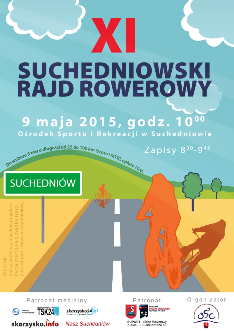XI Suchedniowski Rajd Rowerowy – OSiR Suchedniów – 09.05.2015