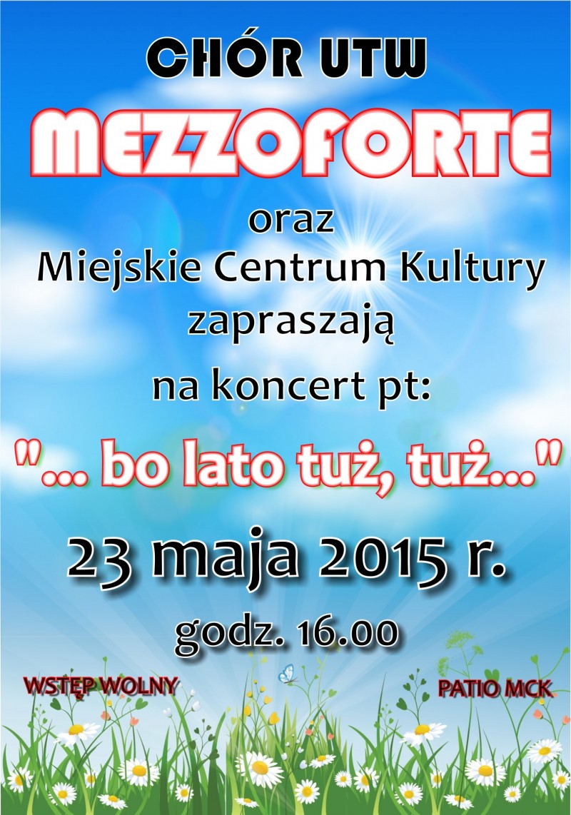 Koncert chóru Mezzoforte – MCK – 23.05.2015