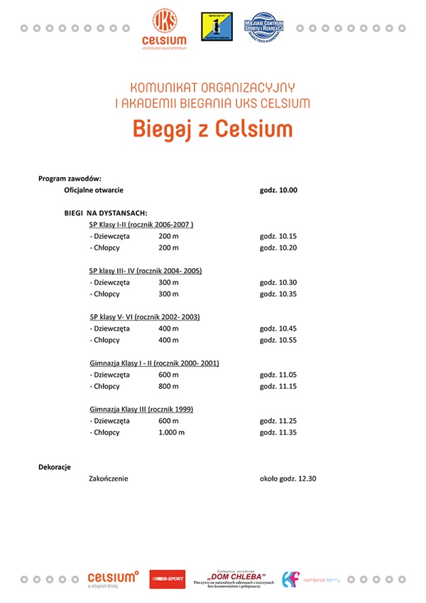 Biegaj z Celsium – I Akademia Biegania UKS Celsium – Stadion „Ruch” – 29.05.2015