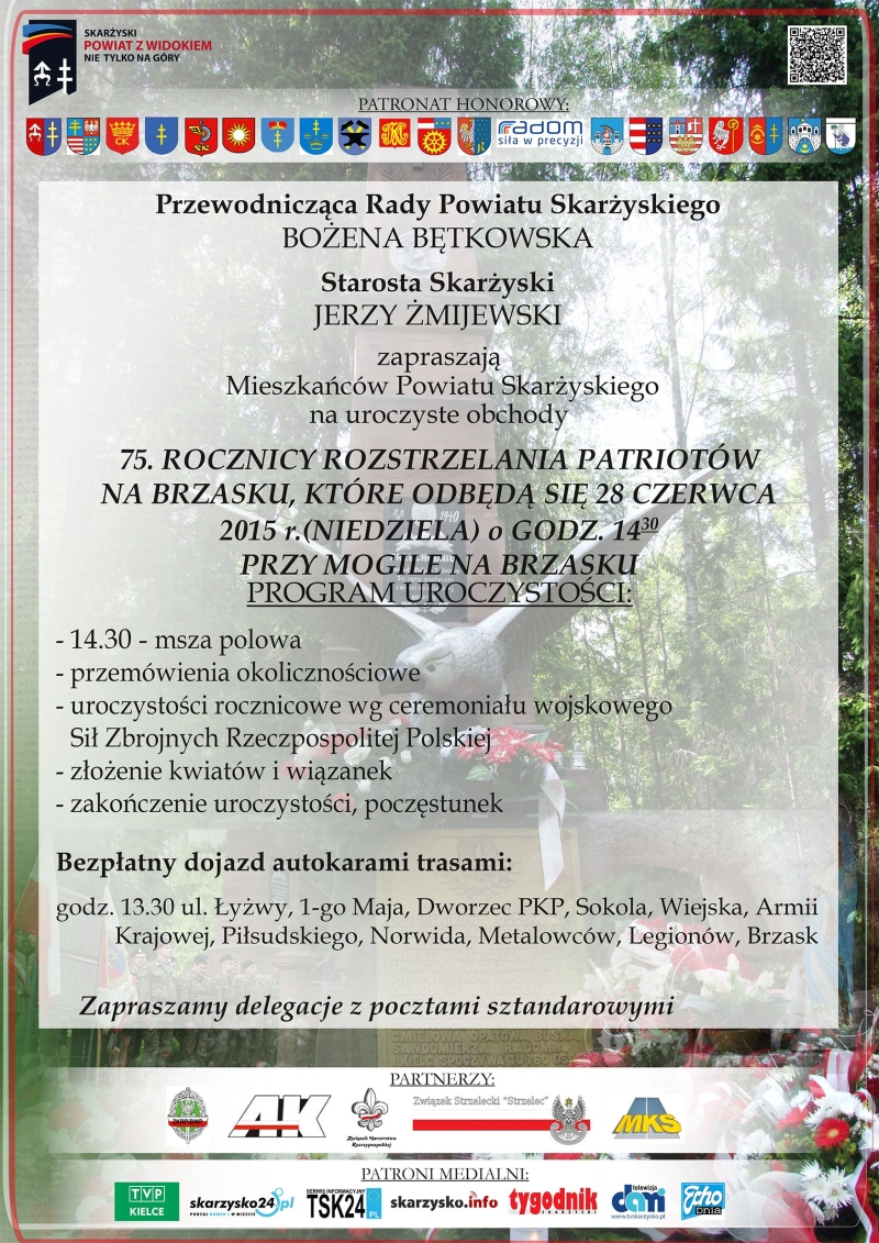 75. rocznica rozstrzelania Polskich Patriotów na Brzasku – 28.06.2015