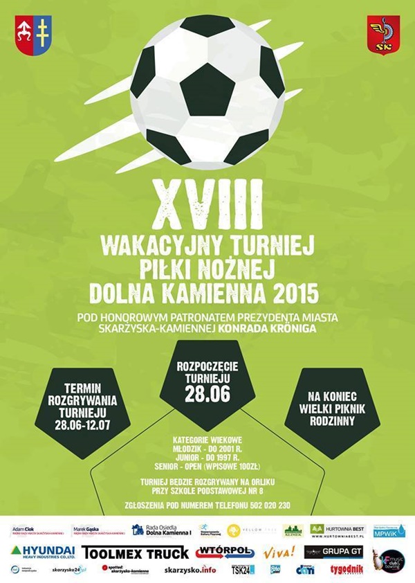 XVIII Wakacyjny Turniej Piłki Nożnej „Dolna Kamienna 2015” – Orlik, SP 8 – 28.06–12.07.2015