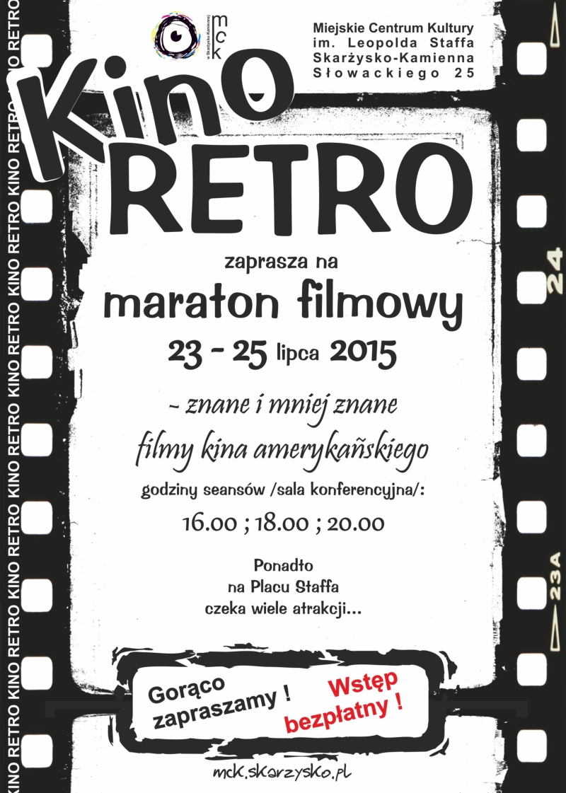 Kino RETRO 2015 – maraton filmowy – MCK  – 23-25.07.2015