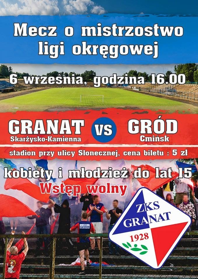 Granat Skarżysko – Gród Ćmińsk – mecz ligi okręgowej – 06.09.2015