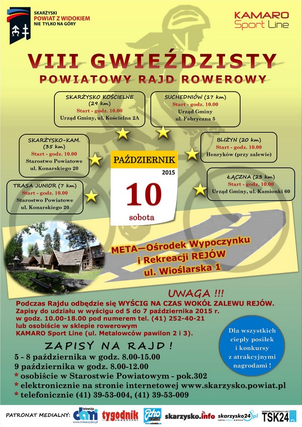 VIII Gwieździsty Powiatowy Rajd Rowerowy – Powiat Skarżyski – 10.10.2015