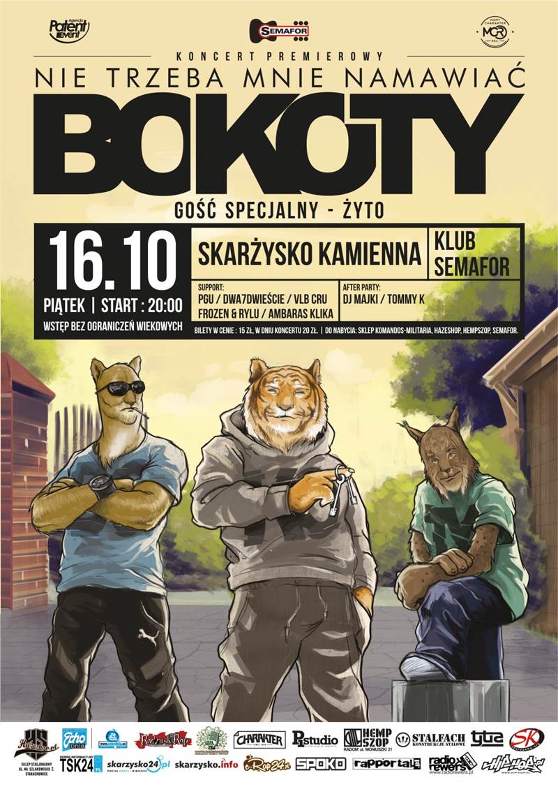 BoKoTy + Żyto + lokalny support – klub Semafor – 16.10.2015 r.