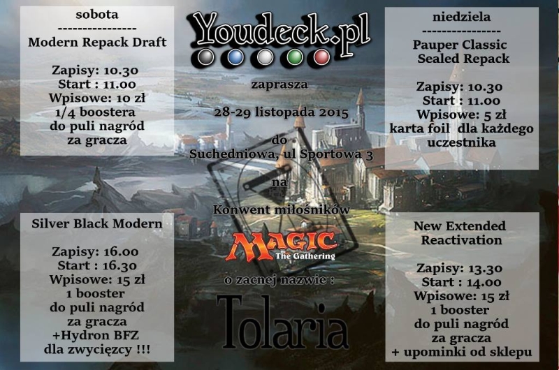 Tolaria – konwent miłośników Magic the Gathering – ZS Suchedniów – 28–29.11.2015