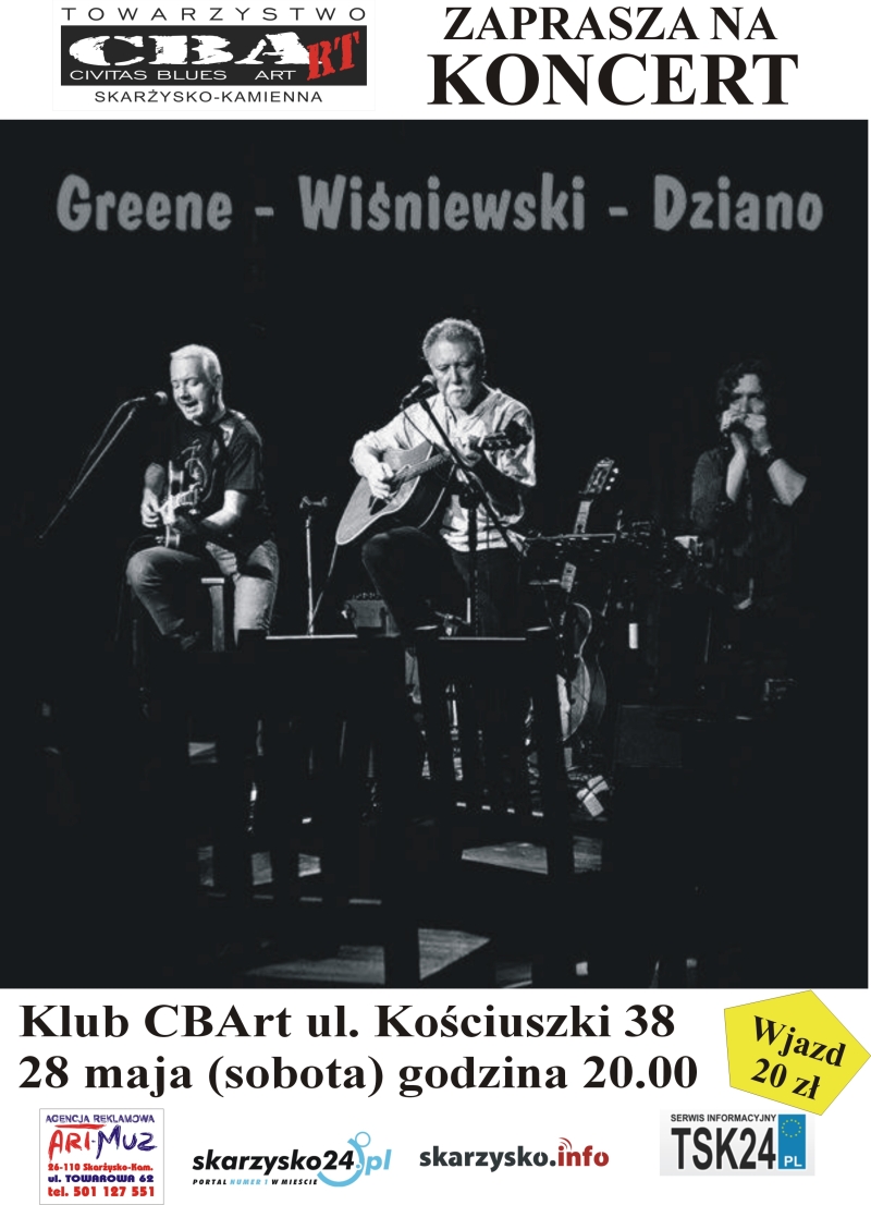 Greene - Wiśniewski - Dziano – koncert – CBArt – 28.05.2016