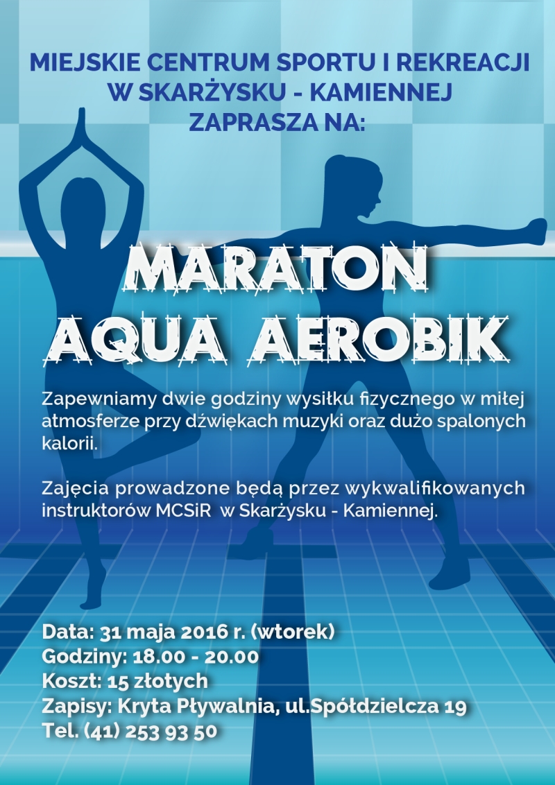 Maraton Aqua Aerobik – Basen MCSiR – 31.05.2016