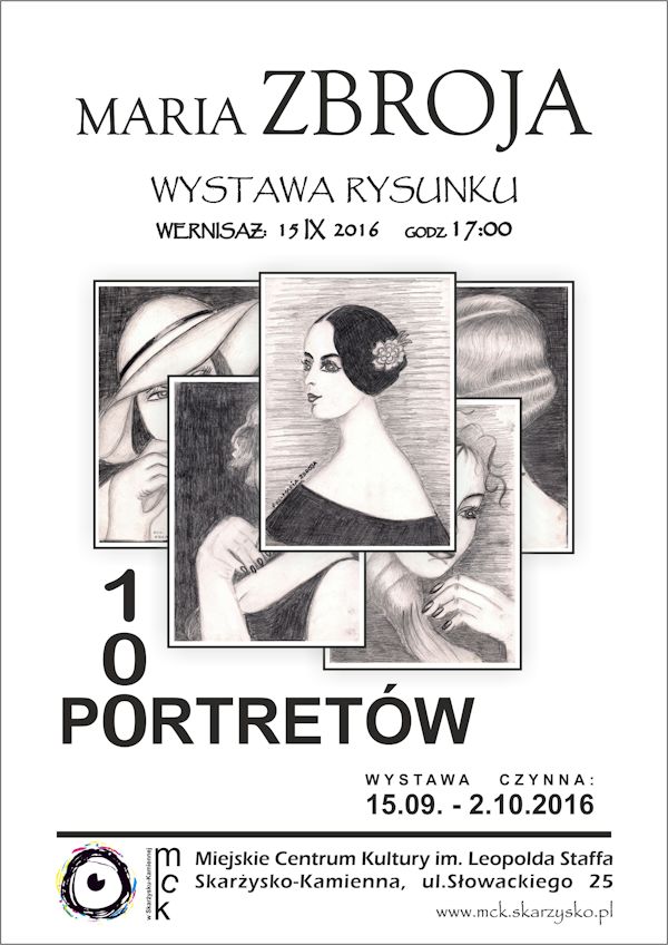 100 PORTRETÓW – wystawa rysunku Marii Zbroi – MCK – 15.09-02.10.2016