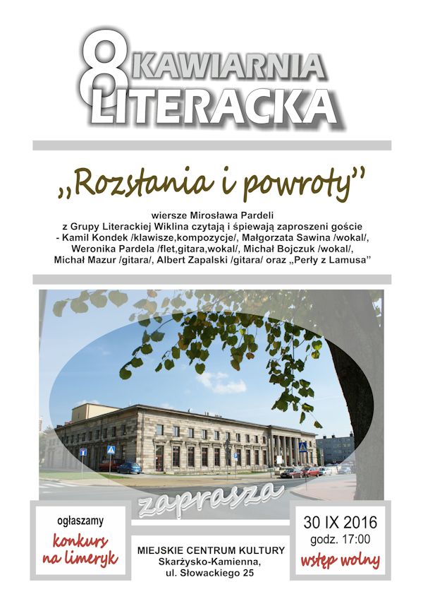 „Rozstania i powroty” – spotkanie Kawiarni Literackiej – MCK – 30.09.2016