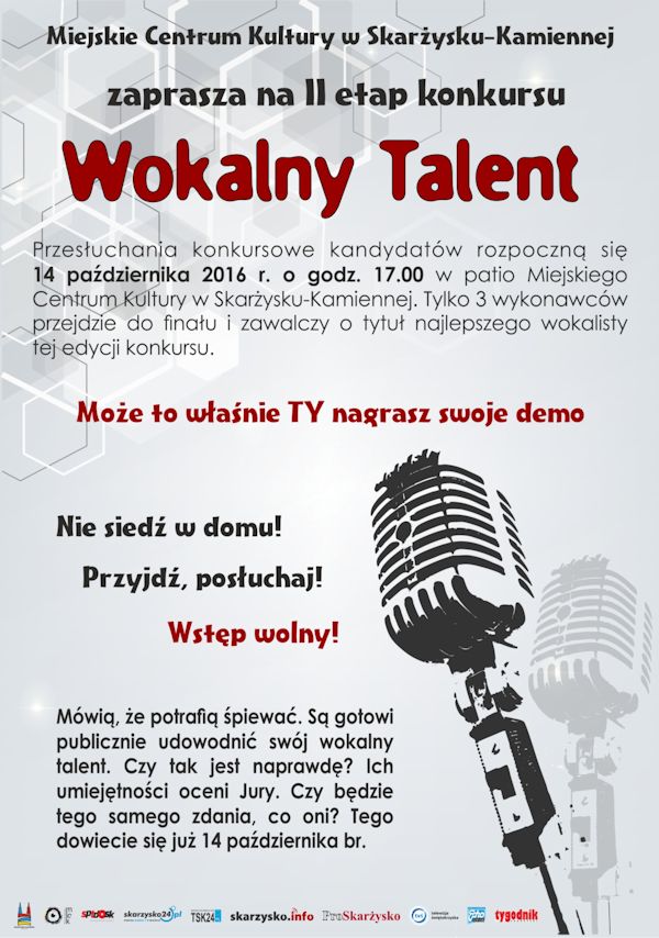 Wokalny talent – etap II – MCK – 14.10.2016