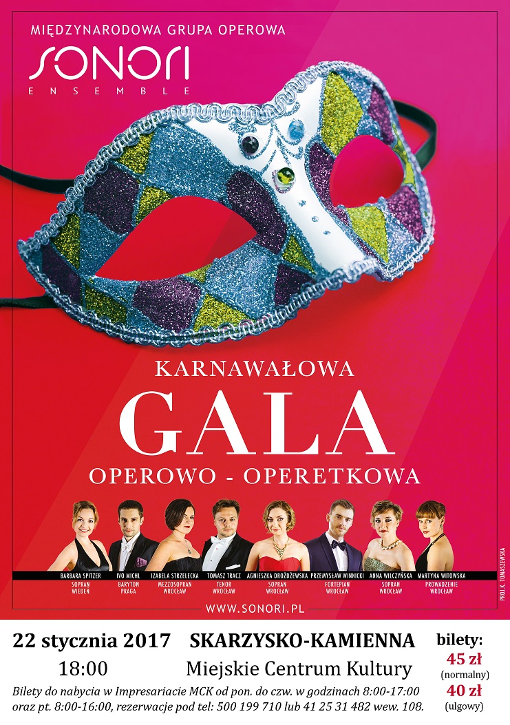 Karnawałowa Gala Operowo-Operetkowa – MCK – 22.01.2017
