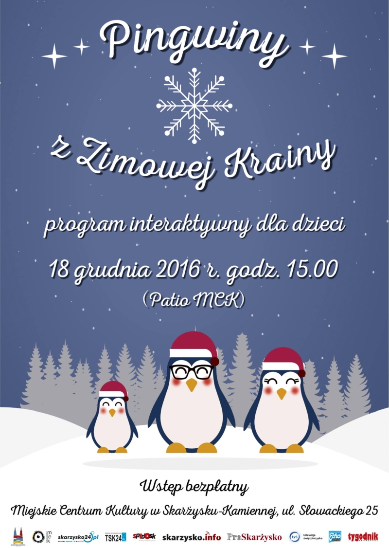 Pingwiny z Zimowej Krainy – program interaktywny dla dzieci – MCK – 18.12.2016