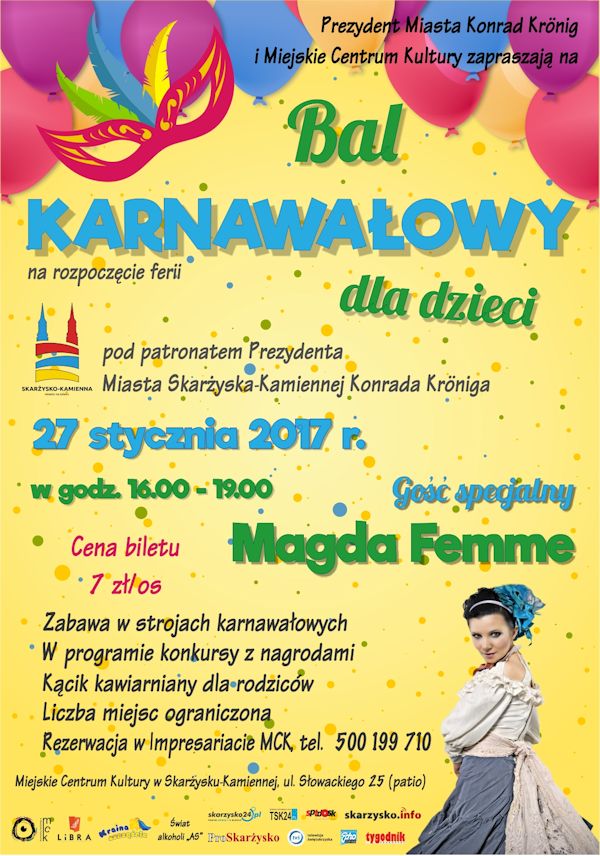 Bal Karnawałowy dla Dzieci – MCK – 27.01.2017