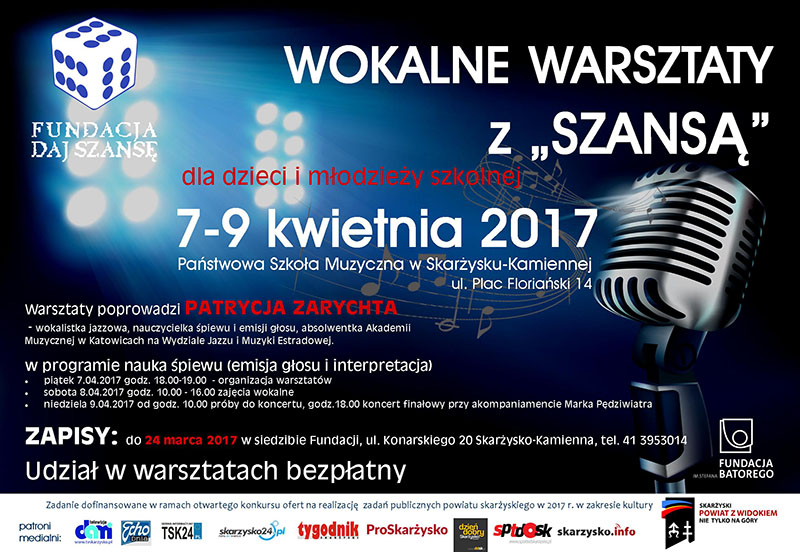 Warsztaty wokalne z „Szansą” – Państwowa Szkoła Muzyczna – 7-9.04.2017