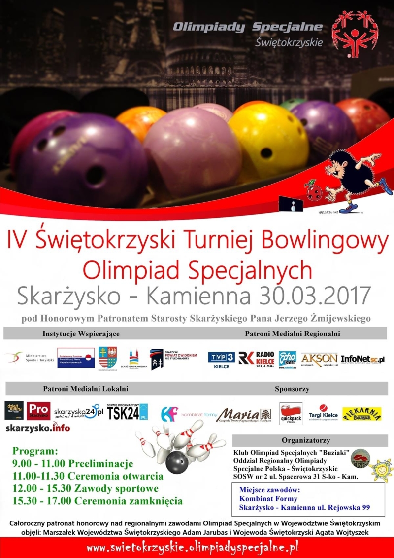 IV Świętokrzyski Turniej Bowlingowy Olimpiad Specjalnych – Kombinat Formy – 30.03.2017