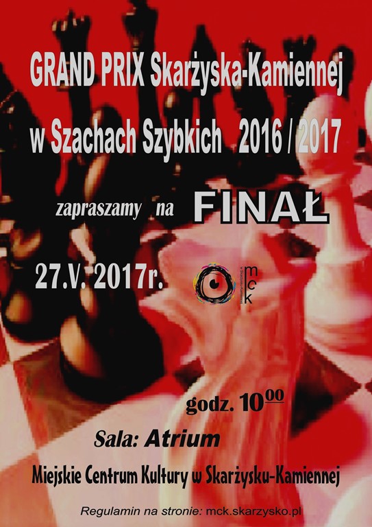 Finał GRAND PRIX Skarżyska-Kamiennej w Szachach Szybkich 2016/2017 – MCK – 27.05.2017