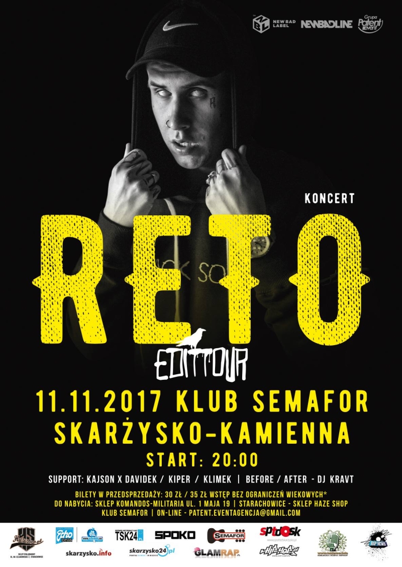 Reto – Edit Tour – koncert – Klub Semafor – 11.11.2017