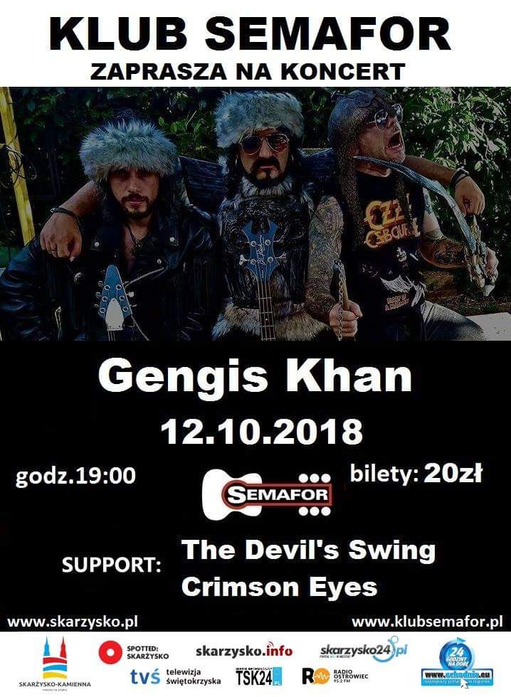 Gengis Khan + Crimson Eyes + The Devil's Swing – Klub Semafor – 12.10.2018