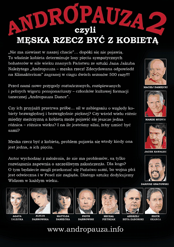 Andropauza 2 ulotka - spektakl - mck - Skarżysko-Kamienna