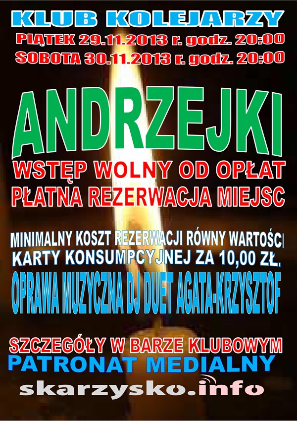Andrzejki – Związkowiec – 29,30.11.2013 r.
