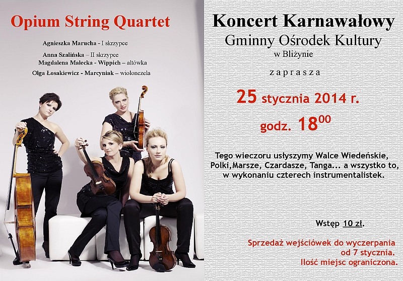 Opium String Quartet - Bliżyn - 25.01.2014
