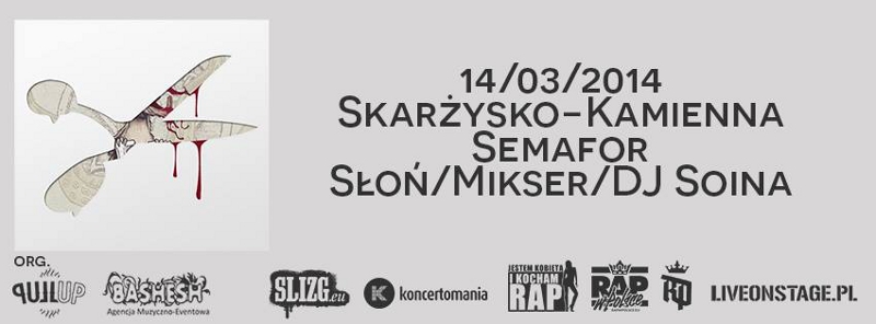 Słoń + Mikser + DJ Soina – koncert – Klub Semafor – 14.03.2014