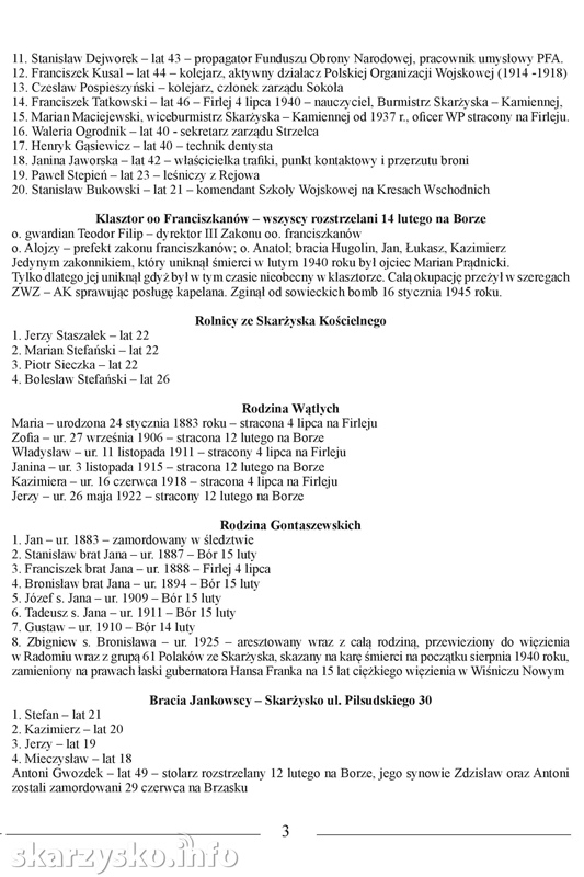 74. rocznica mordu na Borze – Skarżysko-Kamienna – 16.02.2014 r.