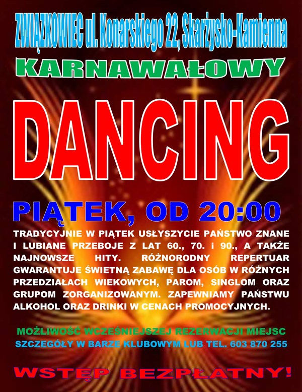 Dancing karnawałowy – Klub Kolejarza Związkowiec – 21.02.2014