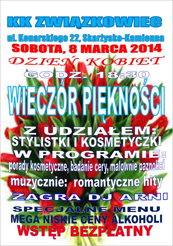 Wieczór piękności – Klub Kolejarza Związkowiec – 08.03.2014