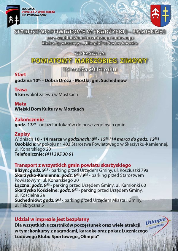 Powiatowy Marszobieg Zimowy – Mostki – 15.03.2014