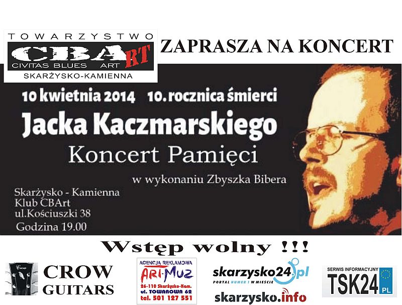 Koncert pamięci Jacka Kaczmarskiego – śpiewa Zbyszek Biber – klub CBArt – 10.04.2014