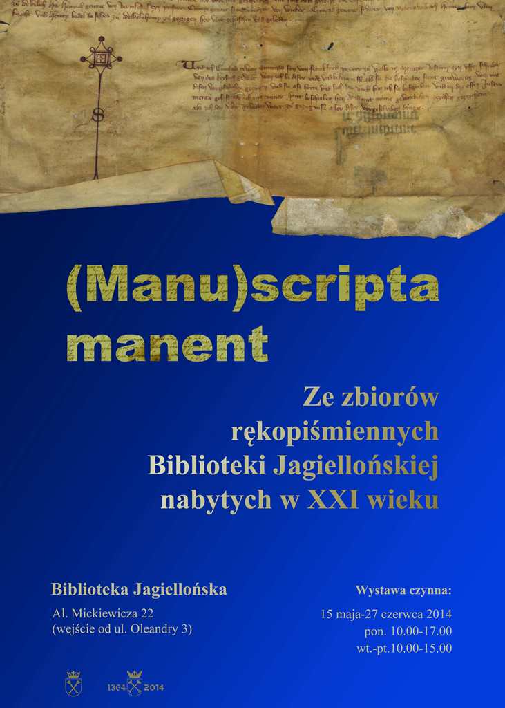 Transmisja na żywo z otwarcia wystawy „(Manu) scripta manent” - MCK - 14.05.2014 r.
