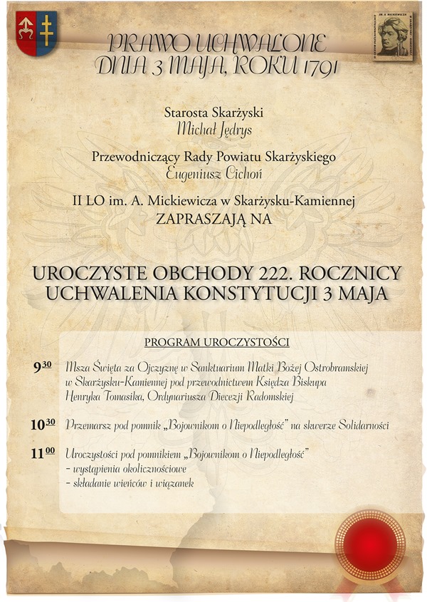 Obchody rocznicy uchwalenia Konstytucji 3 maja - Skarżysko