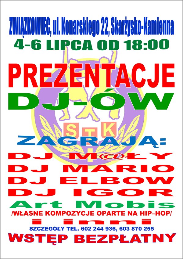 Prezentacje DJ-ów – Klub Kolejarza Związkowiec – 04-06.07.2014 r.
