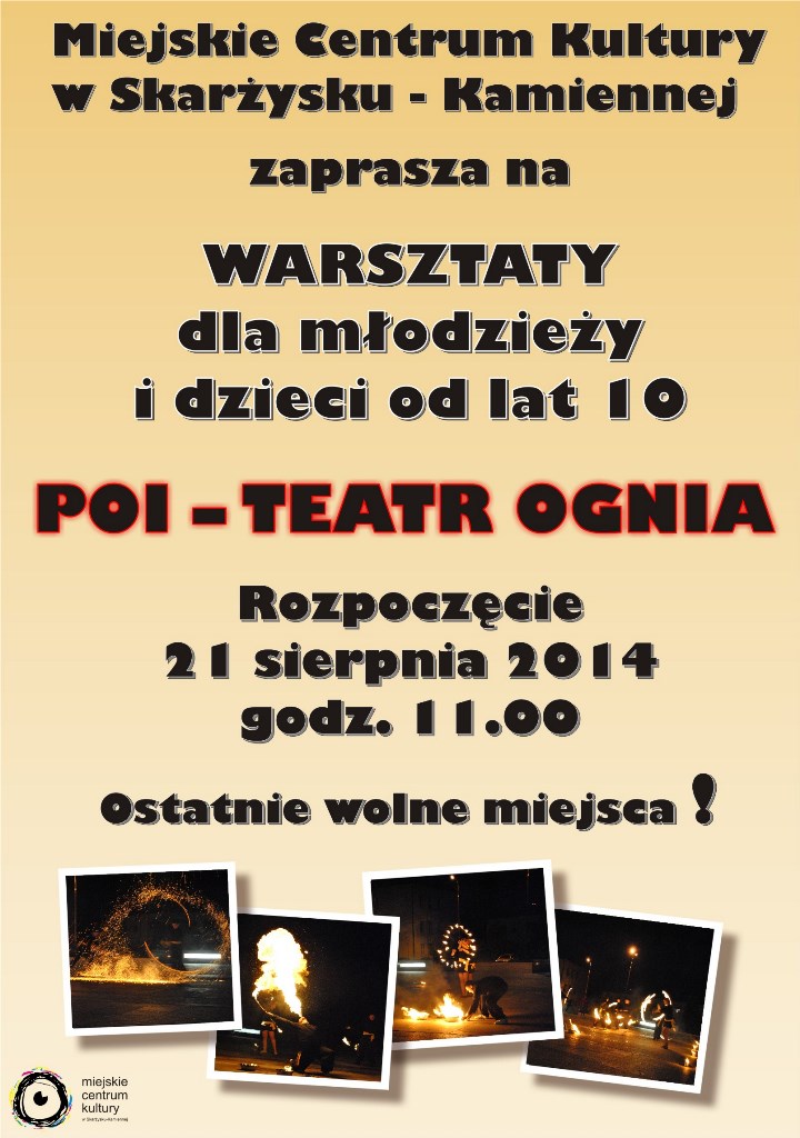 POI – Teatr Ognia – warsztaty – MCK – 21.08.2014 r.