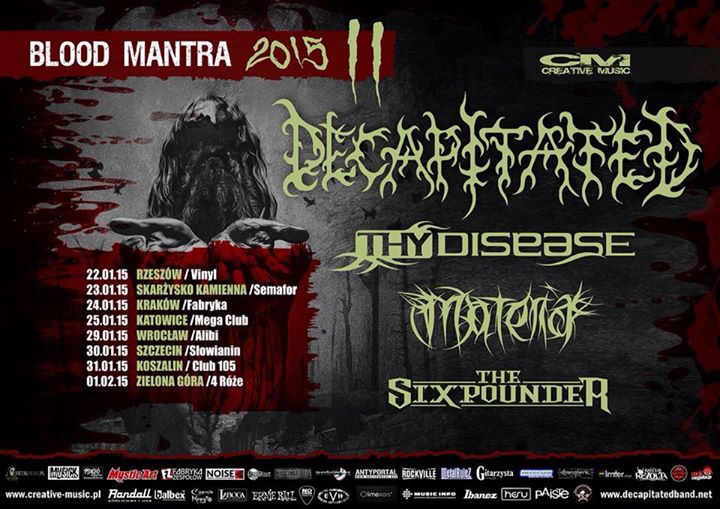 Decapitated + Thy Disease + Materia + The Sixpounder – klub Semafor – 23.01.2015 r.