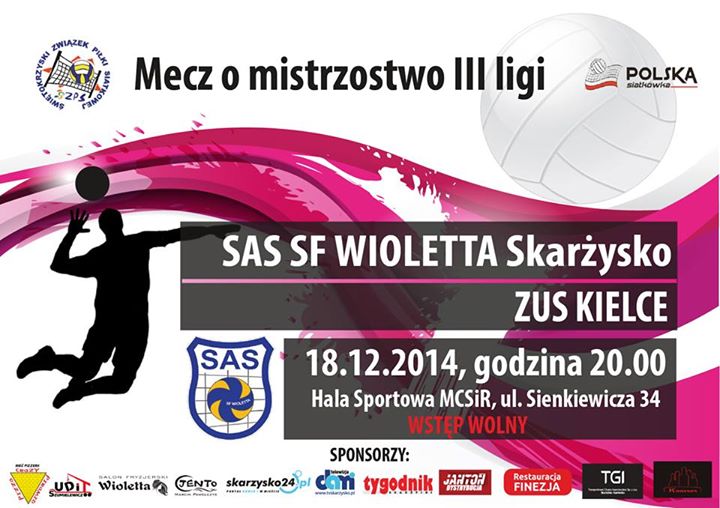 SAS SF Wioletta Skarżysko-Kamienna – ZUS Kielce – MCSiR – 18.12.2014 r.