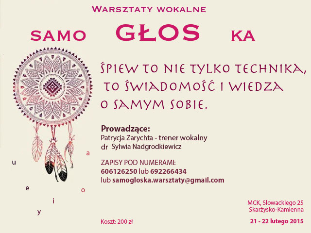 samoGŁOSka – warsztaty wokalne – MCK – 21-22.02.2015 r.