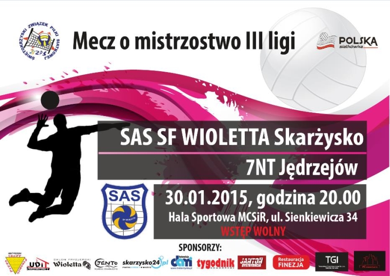 SAS SF Wioletta Skarżysko – 7NT Jędrzejów – III liga siatkówki