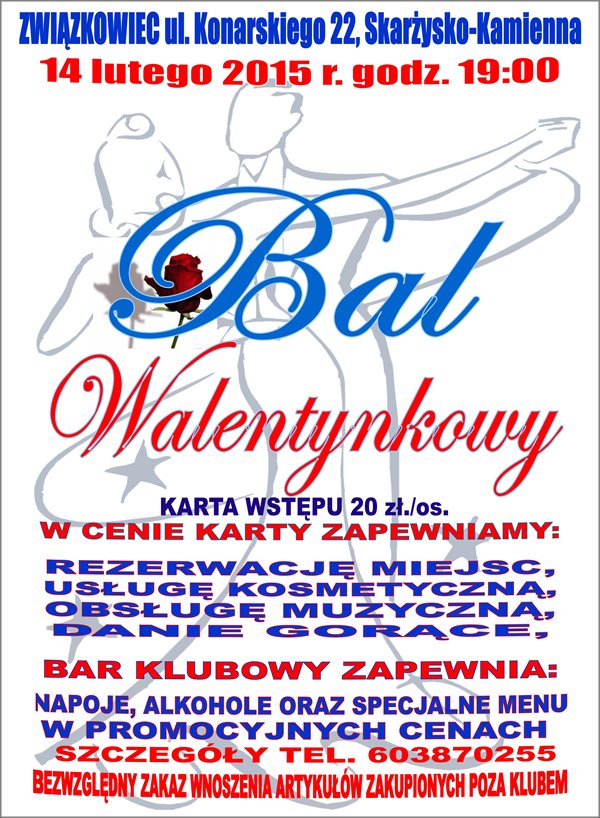 Bal Walentynkowy - Klub Kolejarza Związkowiec