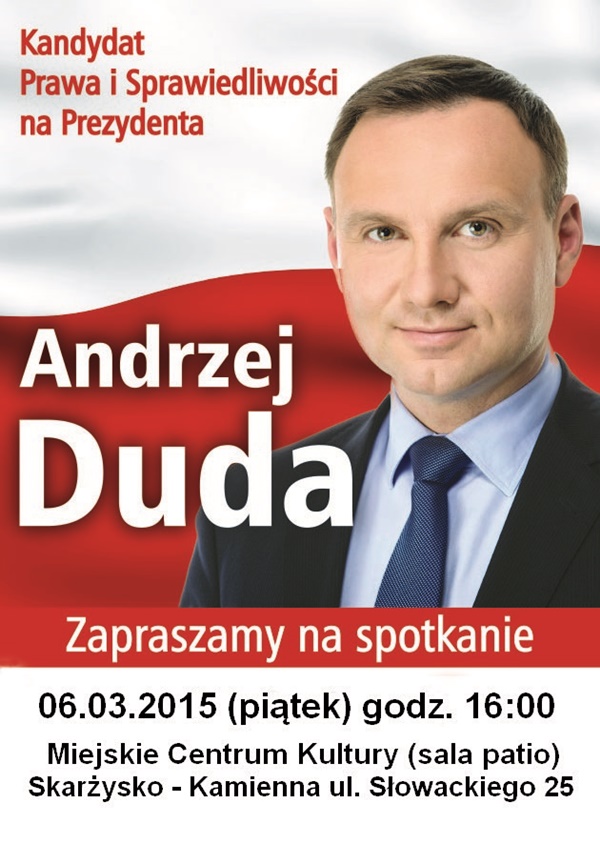 Spotkanie z Andrzejem Dudą, kandydatem PiS na prezydenta – MCK – 06.03.2015