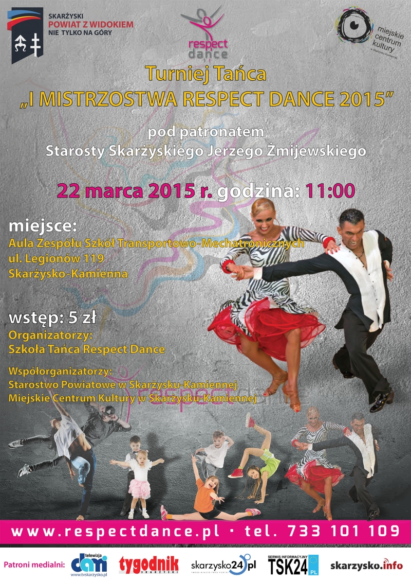 „I MISTRZOSTWA RESPECT DANCE 2015” – Turniej Tańca – ZST-M – 22.03.2015