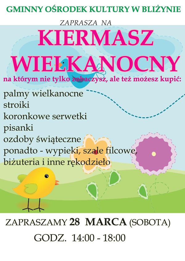 Kiermasz Wielkanocny – Gminny Ośrodek Kultury – Bliżyn – 28.03.2015